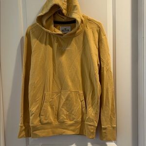 Hollister Must Have Collection Yellow Pullover Hoodie Logo graphic front &hood S